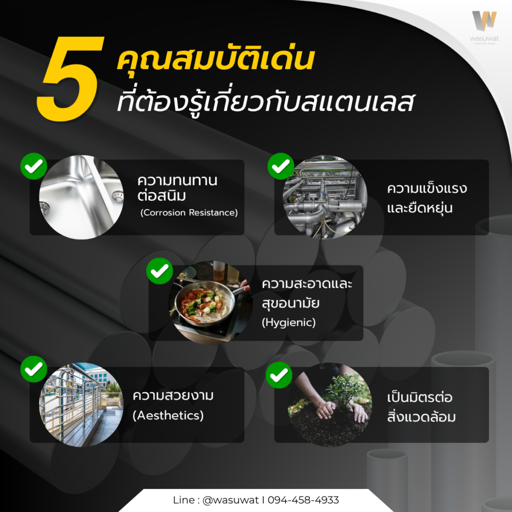 5 คุณสมบัติเด่นที่ต้องรู้เกี่ยวกับสแตนเลส